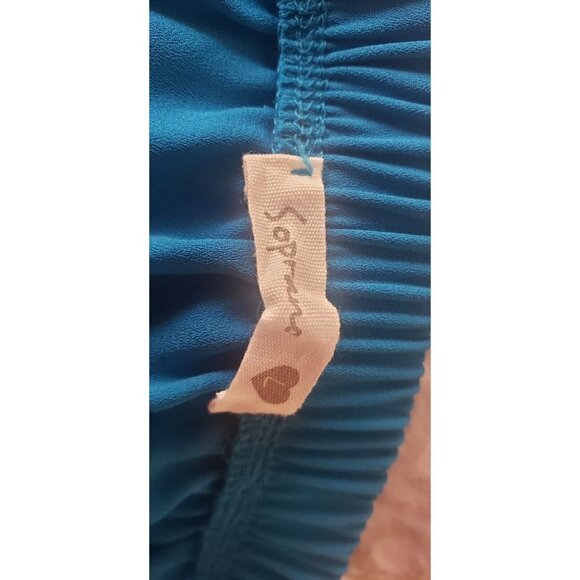 SOPRANO TURQUOISE DUAL SIDE SLIT CHIFFON SKIRT SZ L - Picture 5 of 5